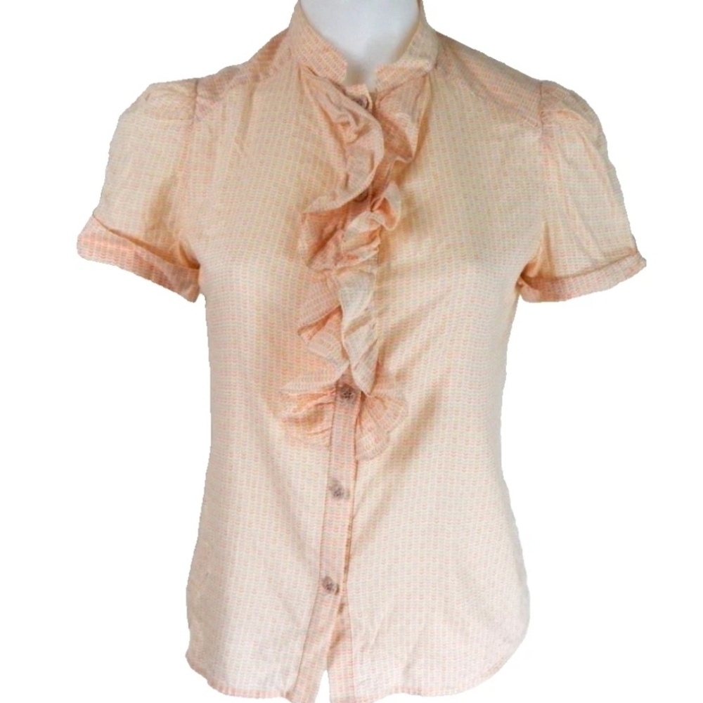 Marc Jacobs Heart Print Ruffle Blouse